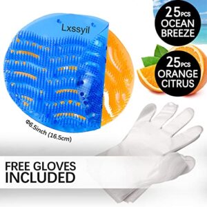 Urinal Deodorizer Screens 50 Pack Anti-Splash Urinal Screen Urinal Deodorizer Odor Freshener for Public Restrooms Restaurants Cafes Bars Schools Fits Wet & Dry Urinals(25pcs Blue+25pcs Orange)