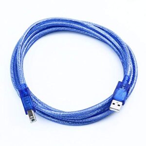 Arzweyk 16.5FT USB 2.0 Print Cable, Blue Print Data Cord A Male to B Male High-Speed Compatible with HP, Canon, Dell, Epson Printer