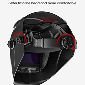 ANDELI True Color Solar Power Auto Darkening Welding Helmet 3.94"X3.2" Large Viewing Screen, 4 Arc Sensor Wide Shade 4~5/9-9/13 for TIG MIG Arc Weld Grinding Welder Mask