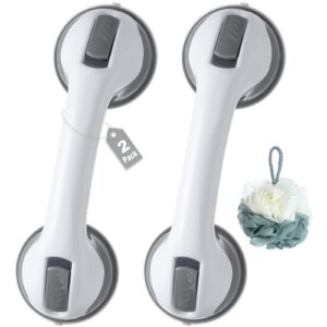 bubehymy 2 pack shower handle, 12 inch grab bars for bathtubs and showers for handicap, mother, elderly seniors assistance products baby shower handle safety cup grip non slip handicap