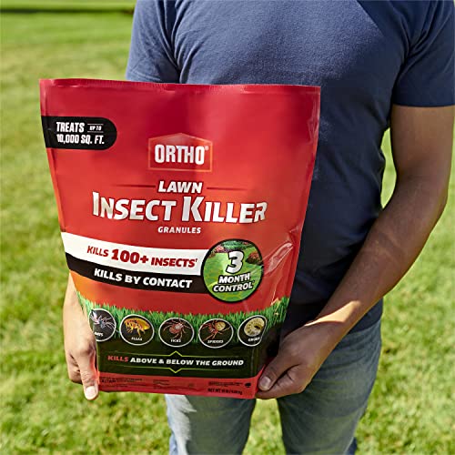 Ortho Lawn Insect Killer Granules: Treats up to 10,000 sq. ft., For Yard, Garden & Landscapes, Works on Listed Ants, Spiders, Fleas & Ticks, 10 lbs.