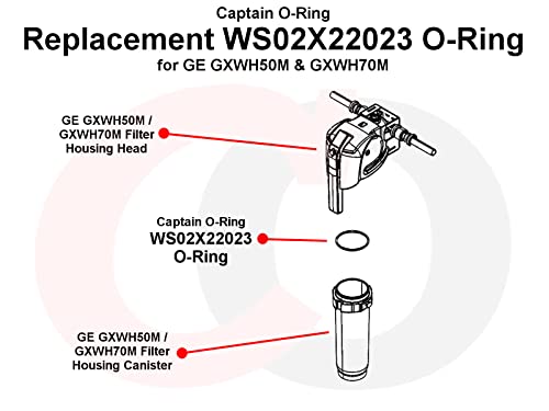 Captain O-Ring - Replacement WS02X22023 O-Rings for GE GXWH50M, GXWH70M00 Water Filter Housing (3 Pack)