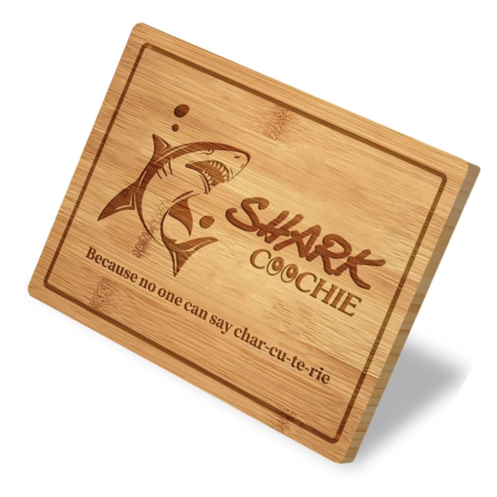 Shark Charcuterie Board/Personalized Shark Cutting Board/Bamboo Chopping Board/Meats and Cheeses Serving Boards,Because No One Can Say Charcuterie Board,Nice Gift for Mom (Board D, 11''×8.5'')