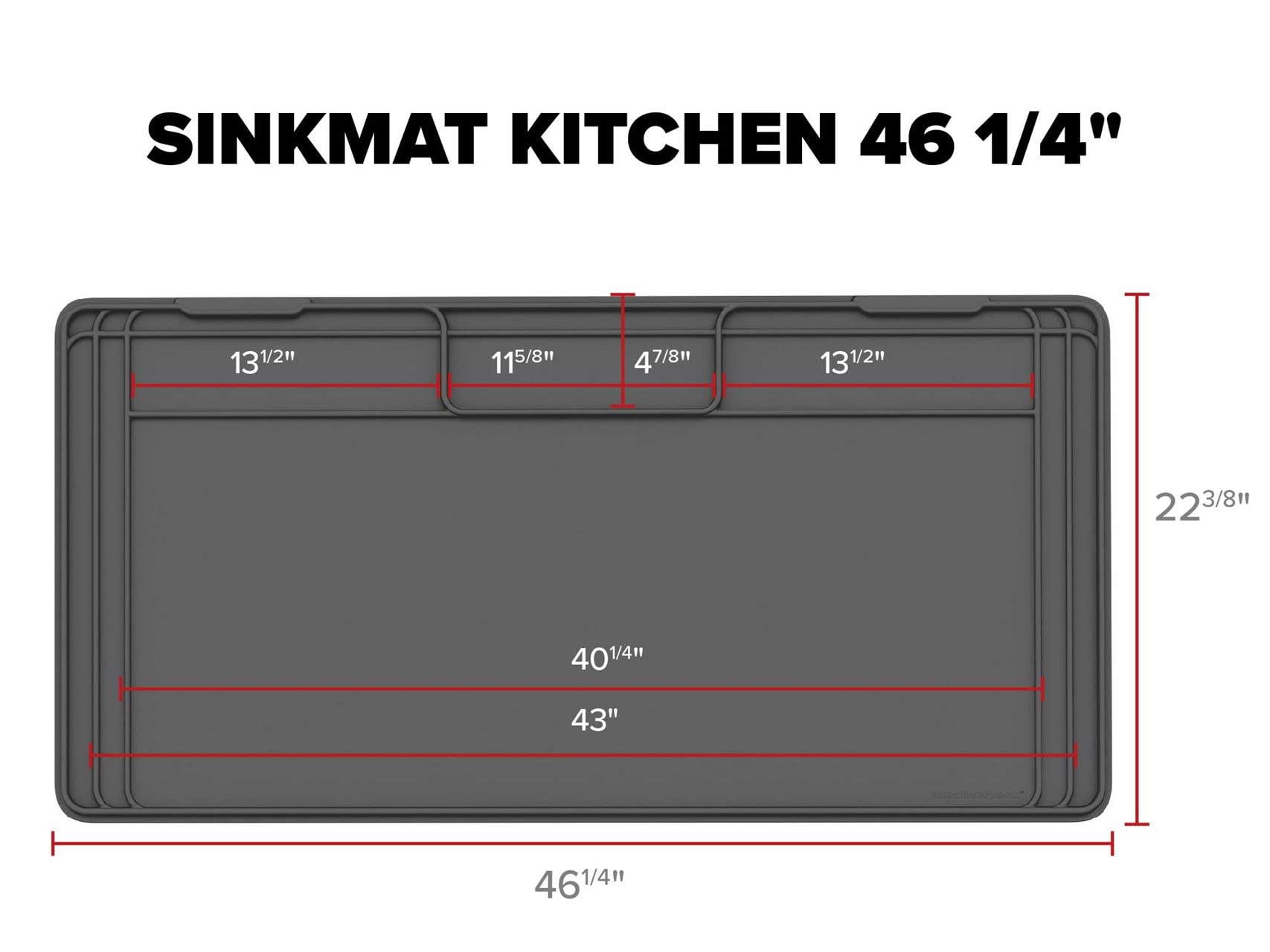 WeatherTech SinkMat – Waterproof Under Sink Liner Mat for Kitchen Bathroom – 46” x 22” Inches - Durable, Flexible Tray – Home undersink Organizer Must Haves, Black