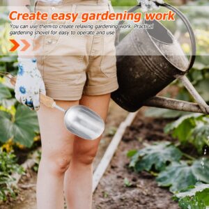 Happyyami Gardening Tools Stainless Steel Scoop Gardening Shovel Feed Scooper Flower Soil Shovel Hand Rake Sand Shovels for Kids Handheld Spades Digging Shovel Child Tsubaki Potted Plant