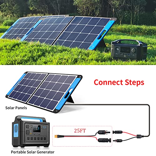 ELFCULB 12AWG 25FT XT60 Solar Cable 2 10 25 35 50 75 100FT XT60 Extension Cable Solar Panel Connector to XT60 Connector for Portable Power Station (25FT)