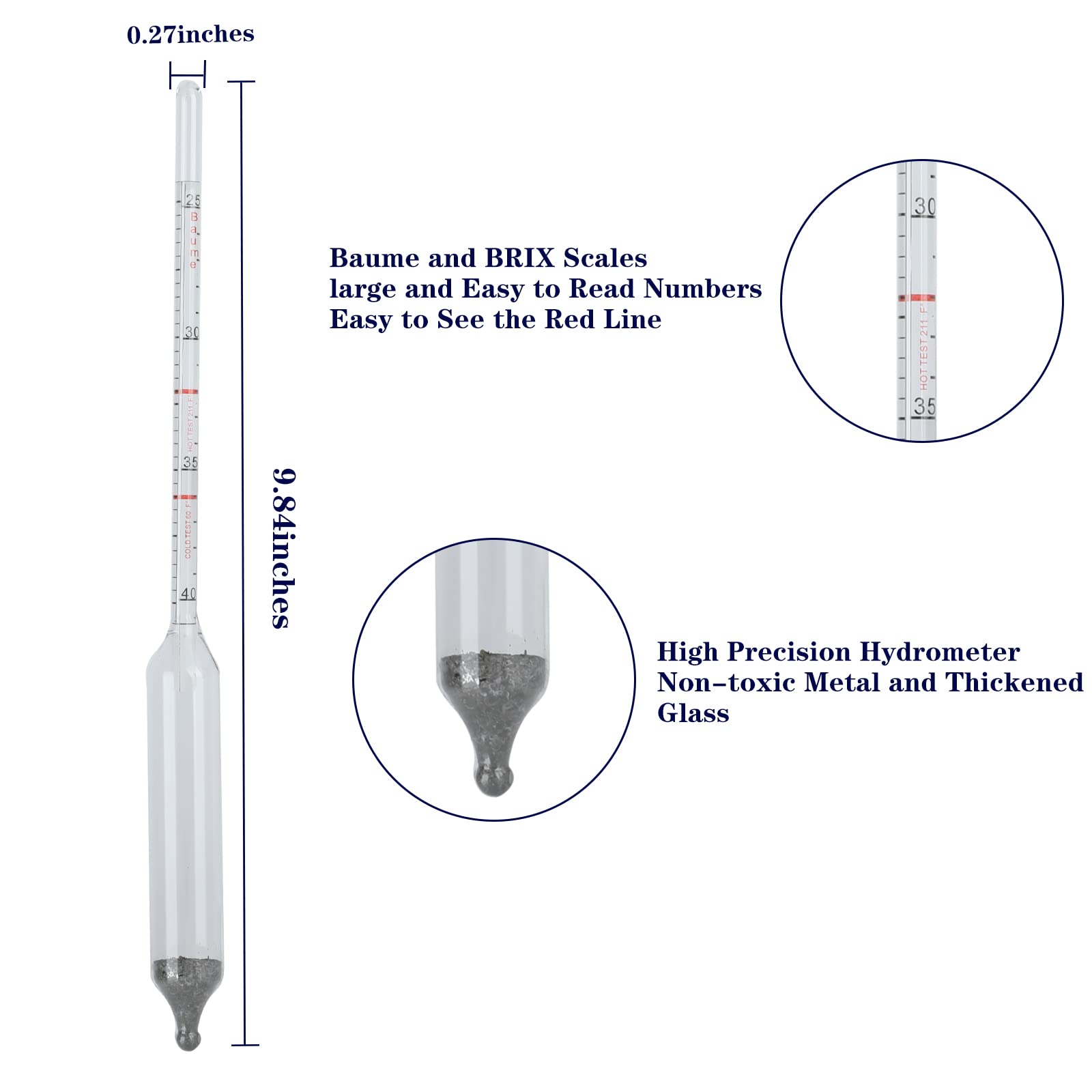 Maple Syrup Hydrometer Test Cup kit, Maple Syrup Density Kit, Measures Sugar Content in The Syrup, Stainless Steel Maple Syrup Kit, Easy to Read and Accurate, with Cleaning Brush