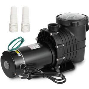 hitgrand 2hp self primming pool pump, inground above ground swimming pool pump upgraded 110v/220v dual voltage, 1500w 60hz single speed pumps with strainer basket silent operation