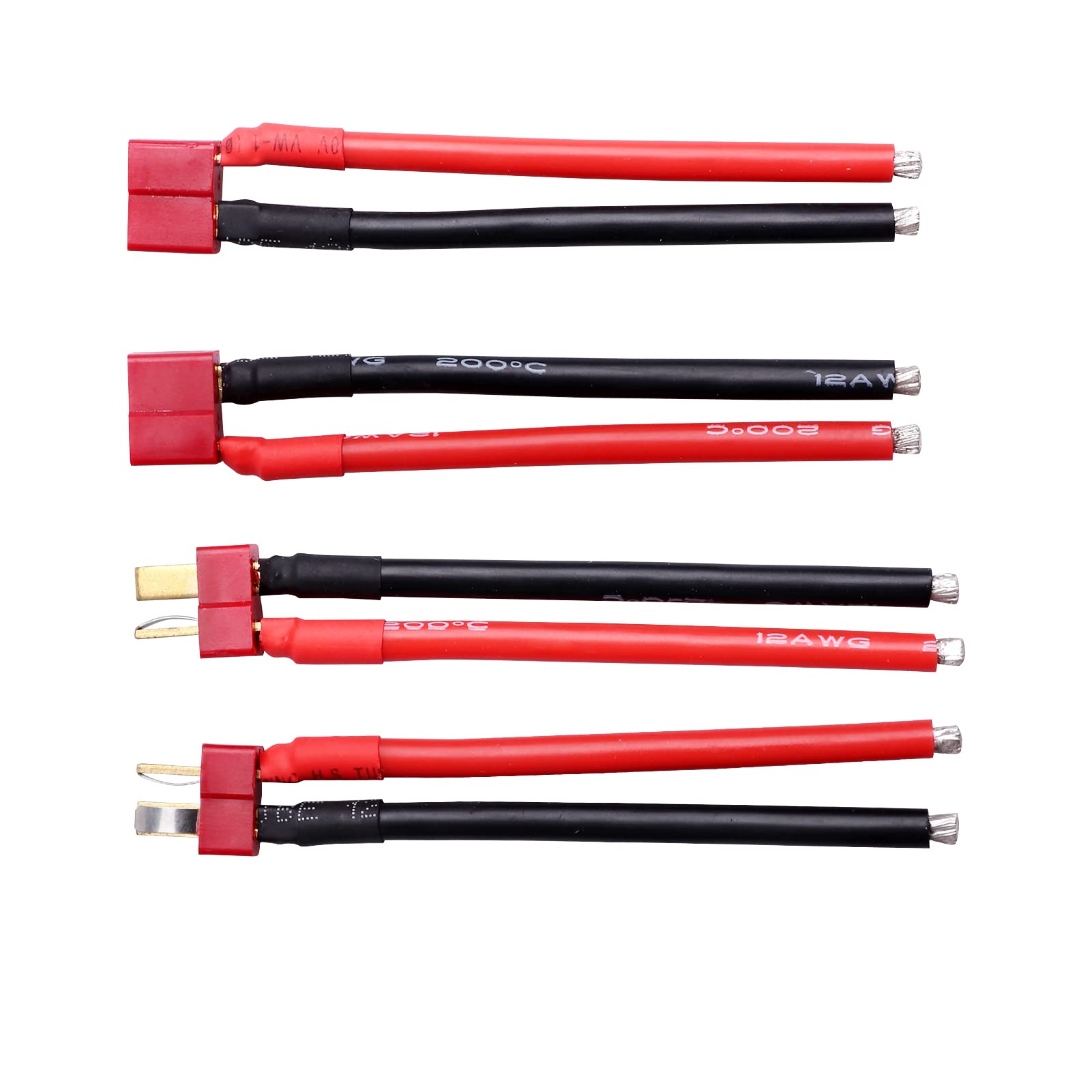 HobbyPark T-Plug Connectors w/Shrink Tubing (10 Pairs) & T Plug Connectors w/Battery Straps (2 Pairs)