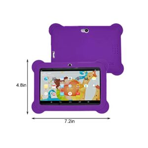 7-inch Children's Tablet Computer 1G RAM+8G ROM Quad Core Android Tablet WiFi, Bluetooth, Dual Camera, Games, Tablet with Silicone Case Early Educational Machine Christmas Gift (Purple)