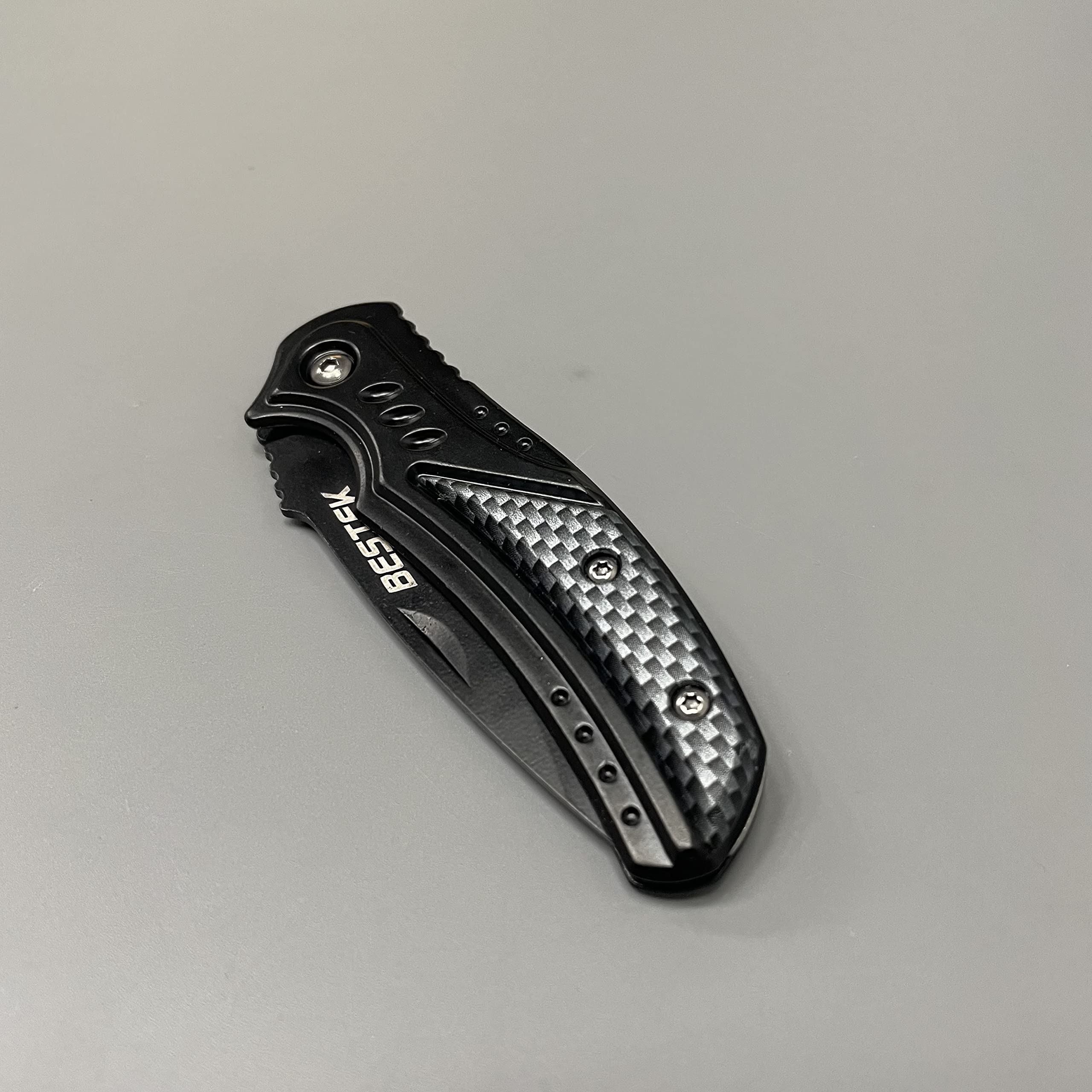 BESTEK Folding Knives,Pocket Knife - Black Folding Knife.