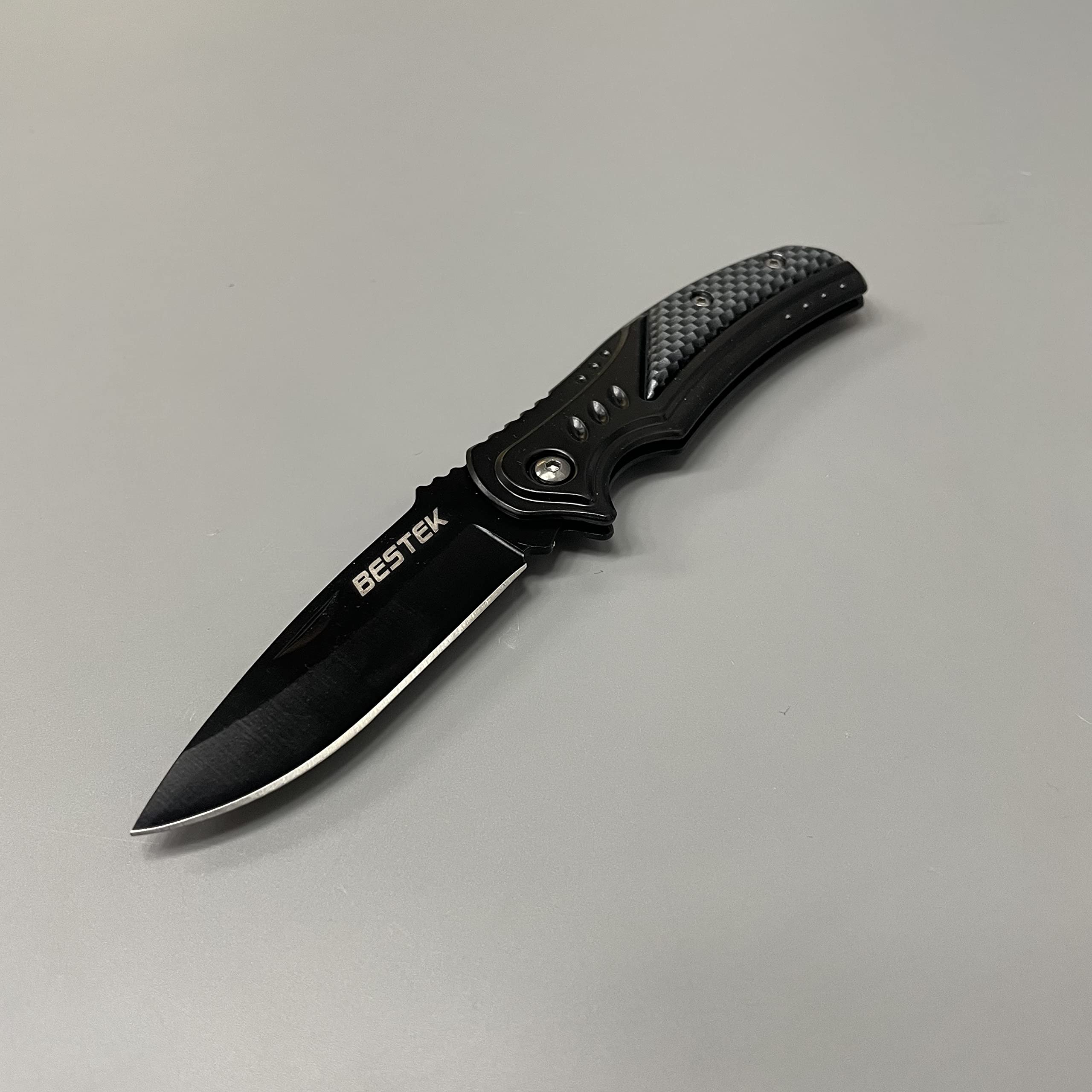 BESTEK Folding Knives,Pocket Knife - Black Folding Knife.