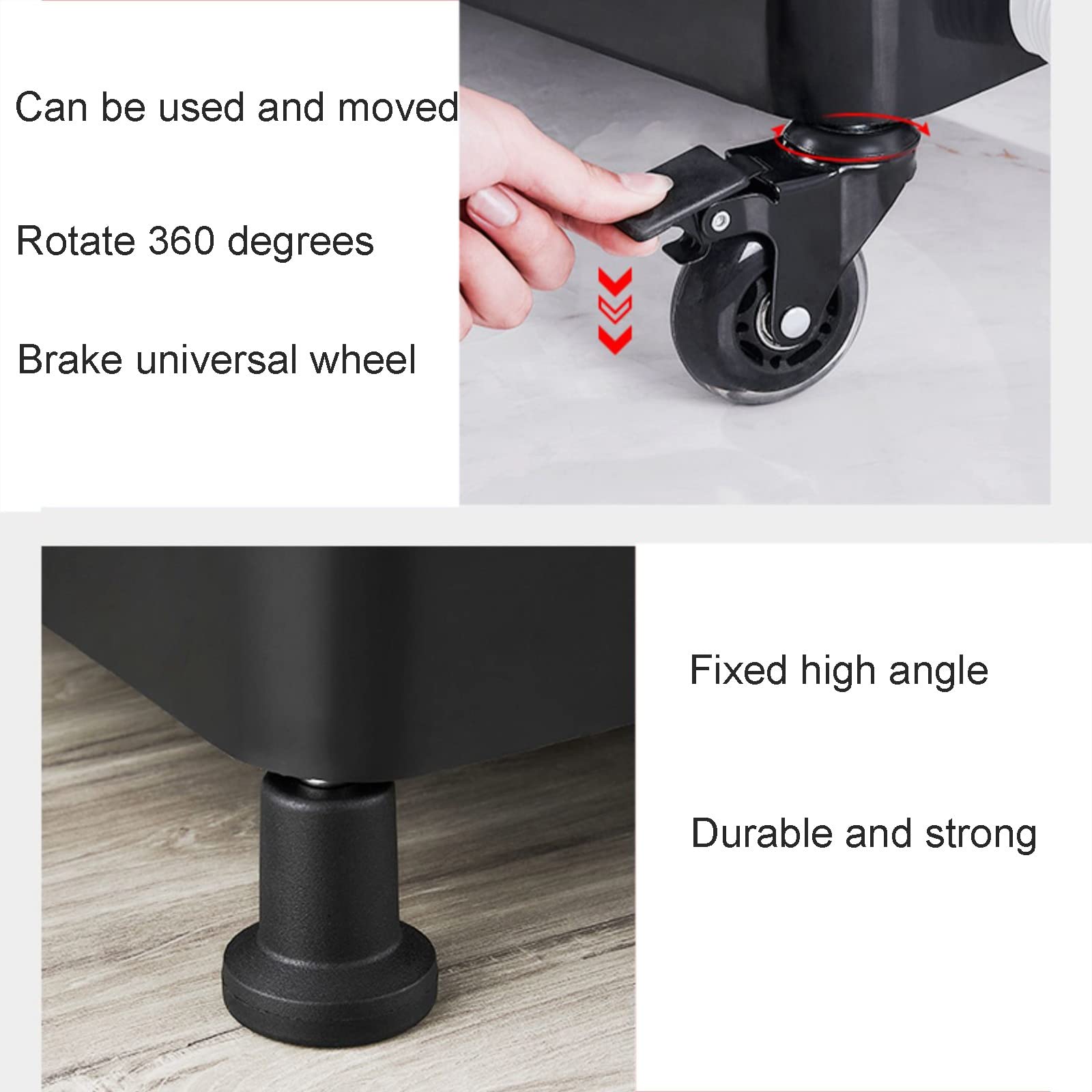 Floor Mop Sink With Roller, Free Standing Wash Station Commercial , Multipurpose Sink, For Garden Garage Schools, Hospitals, Factories, Hotels,Property Companies ( Color : Black , Size : 60*50.5cm )