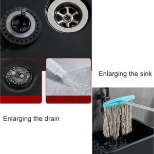 Floor Mop Sink With Roller, Free Standing Wash Station Commercial , Multipurpose Sink, For Garden Garage Schools, Hospitals, Factories, Hotels,Property Companies ( Color : Black , Size : 60*50.5cm )