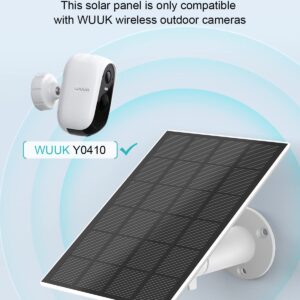 WUUK Certified Solar Panel, Compatible WUUK Rechargeable Outdoor Camera Wireless, Continuous Power Supply, 2.5W Solar Panel for Home Security Camera, IP66 Weatherproof, 360° Adjustable Mount