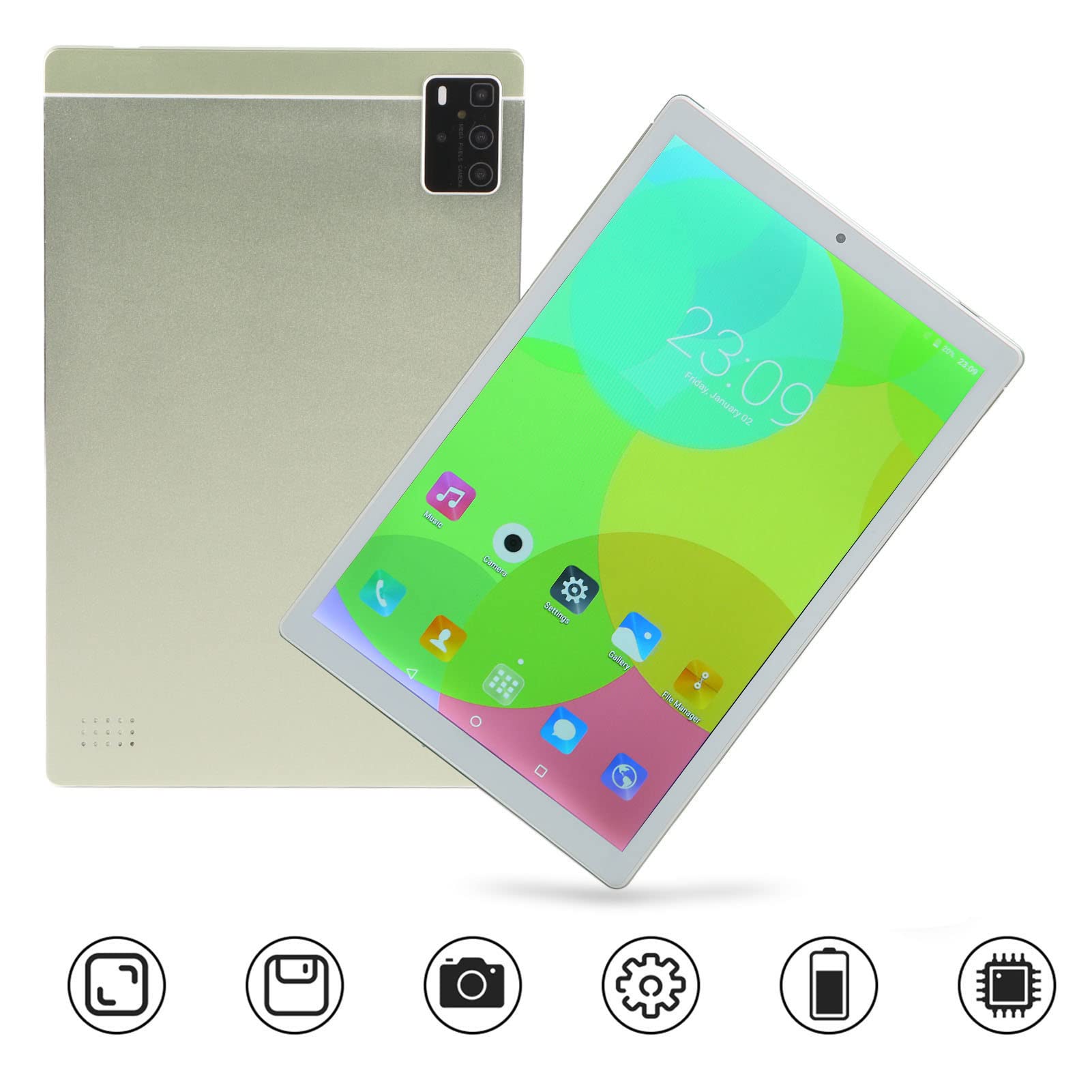 10.1 Inch Kid Tablet PC,Student Reading Tablet for Android10,HD IPS Touchscreen,6GB RAM 128GB ROM 8 Core CPU,5000mah,BT5.0,5G WiFi,Dual SIM Card Slots,Green.