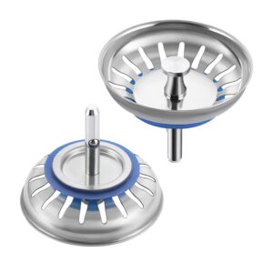 2 pack kitchen sink basket strainer replacement for standard drains stainless steel for kitchen public facilities