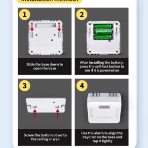 Carbon Monoxide Detectors, Portable Smart Combination Carbon Monoxide and Smoke Alarm,CO Alarm with Test Button Large LCD Display,Battery Operated