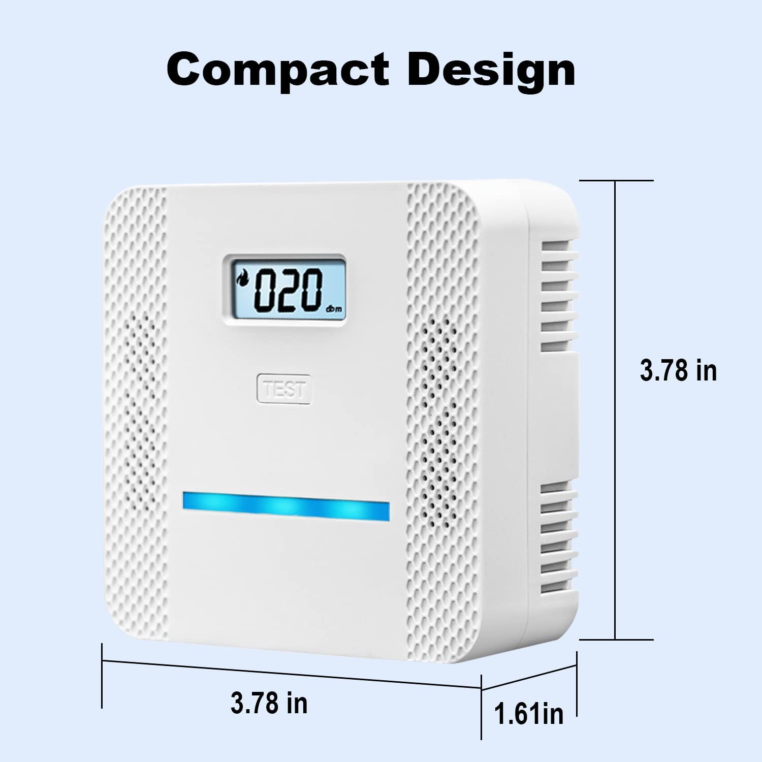 Carbon Monoxide Detectors, Portable Smart Combination Carbon Monoxide and Smoke Alarm,CO Alarm with Test Button Large LCD Display,Battery Operated