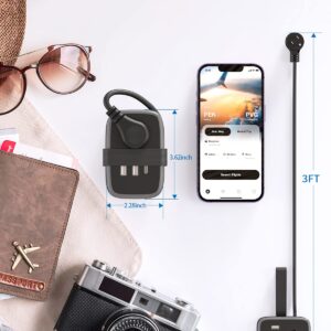Travel Power Strip with USB C Port, NTONPOWER Small Power Strip with Flat Plug,Multi Plug Travel Extension Cord Portable Power Strip with 2 Outlets 3 USB (1 USB C), for Cruise Travel Home Essentials