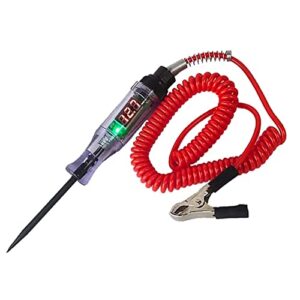 car truck circuit test pen, circuit tester, 3-70v dc digital automotive test light, heavy duty light tester with voltmeter spring wire (red(3-70v))