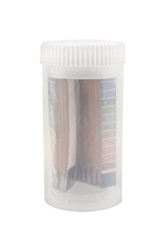 pH Test Strips 1-14 Range, 200 Testing Papers (20 x 10 Booklets in Plastic Vial) - for Acid & Alkaline Levels, Water, Soil, Wine, Soap-Making, Chemistry, Pool - Eisco Labs