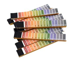 ph test strips 1-14 range, 200 testing papers (20 x 10 booklets in plastic vial) - for acid & alkaline levels, water, soil, wine, soap-making, chemistry, pool - eisco labs