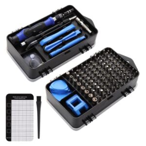 kooling monster kombo-01, 117 in 1 precision screwdriver set, professional magnetic repair tool kit with screw mat & anti-static brush for all electronics (computer, laptop, ps4, xbox, iphone, ipad)