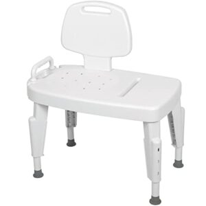 dmi tool-free universal transfer bench for bathtubs & showers, 350lb weight capacity, adjustable legs, secure handles, fsa & hsa eligible