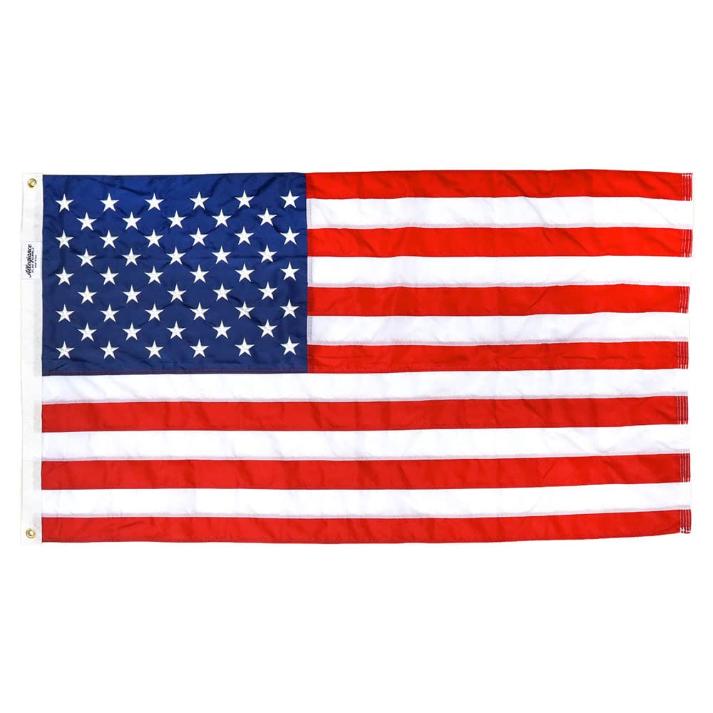 Allegiance Flag Supply 3' x 5' American Flag | American-Sourced Nylon Fabric, Embroidered Stars, Hand-Stitched | Proudly Made in USA