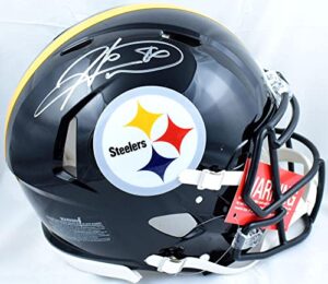 hines ward autographed steelers f/s speed authentic helmet - beckett w hologram silver