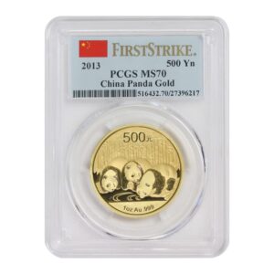 2013 cn 1oz chinese gold panda ms-70 first strike by mint state gold 500 y ms70 pcgs