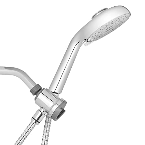 Waterpik Magnetic Dual Dock Adjustable Height Hand Held Shower Head With 5-Foot Metal Hose and PowerPulse Shower Massage, Chrome QMP-863ME