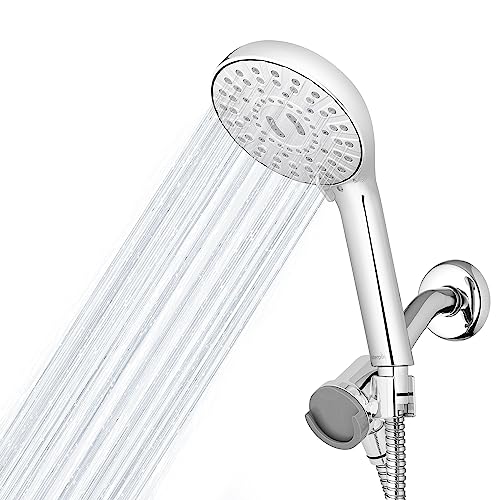 Waterpik Magnetic Dual Dock Adjustable Height Hand Held Shower Head With 5-Foot Metal Hose and PowerPulse Shower Massage, Chrome QMP-863ME