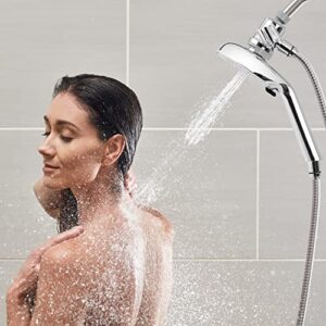 Waterpik Magnetic Dual Dock Adjustable Height Hand Held Shower Head With 5-Foot Metal Hose and PowerPulse Shower Massage, Chrome QMP-863ME