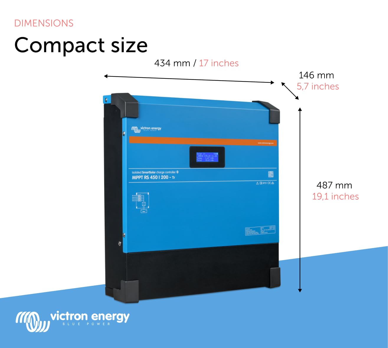 Victron Energy SmartSolar MPPT RS 450V DC 200 amp 48-Volt Tr Solar Charge Controller (Bluetooth)