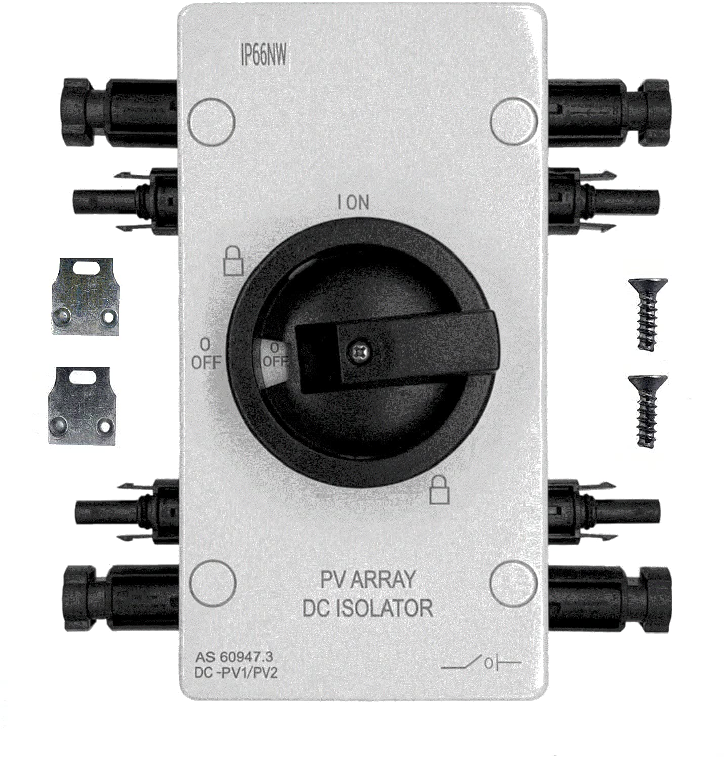 MicrOutdoor Solar Panel Switch Disconnect IP66 Solar Disconnect Switch Box 64A Solar PV DC Isolator Switch Disconnector Solar Combiner Box for Solar Panels PV DC Switch for Solar Power System