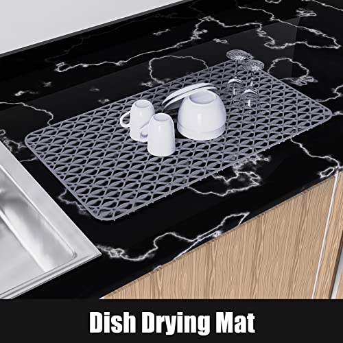 JUSTOGO Sink Protectors for Kitchen Sink, Center Drain Kitchen Sink Protector Grid Accessory 28.3''x 15.6'', Folding Sink Mats Grates for Bottom of Farmhouse Stainless Steel Porcelain Sink (1 PCS)