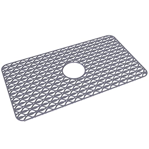 JUSTOGO Sink Protectors for Kitchen Sink, Center Drain Kitchen Sink Protector Grid Accessory 28.3''x 15.6'', Folding Sink Mats Grates for Bottom of Farmhouse Stainless Steel Porcelain Sink (1 PCS)