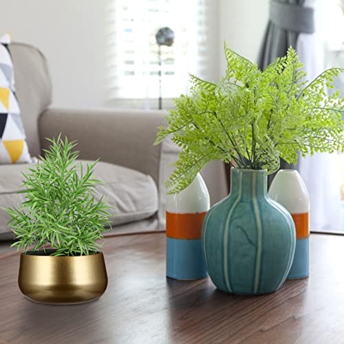 Happyyami All Golden Tool Modern Living Pot Decorative Room Simple Desktop Plan Patio Home Iron Decor Bonsai Wedding Garden Gardening Hole Cactus House Table Flower Metal Flowers Plant