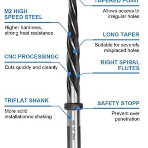 1/2" Drill Bridge/Construction Reamer Bit with 1/2" Shank HSS Taper Chucking Reamer Bit Tool for Steel Metal Wood Alloy Drilling Hole