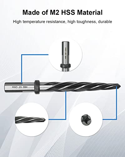 1/2" Drill Bridge/Construction Reamer Bit with 1/2" Shank HSS Taper Chucking Reamer Bit Tool for Steel Metal Wood Alloy Drilling Hole