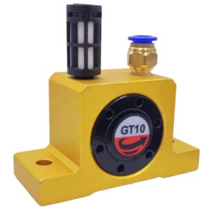 GT10 Pneumatic Air Turbine Vibrator GT Series Pneumatic Turbine Vibrator 1/8" Industrial Pneumatic System Components Turbine Vibrators High Speed with hopper Golden GT-10 Free Muffler