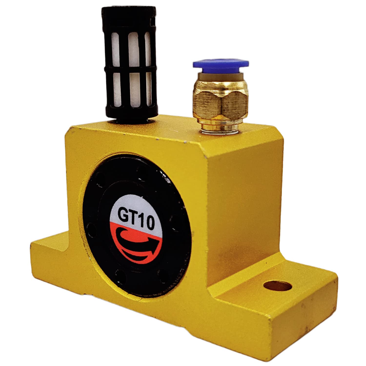 GT10 Pneumatic Air Turbine Vibrator GT Series Pneumatic Turbine Vibrator 1/8" Industrial Pneumatic System Components Turbine Vibrators High Speed with hopper Golden GT-10 Free Muffler