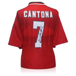 eric cantona signed 1996 manchester united soccer jersey - autographed soccer jerseys