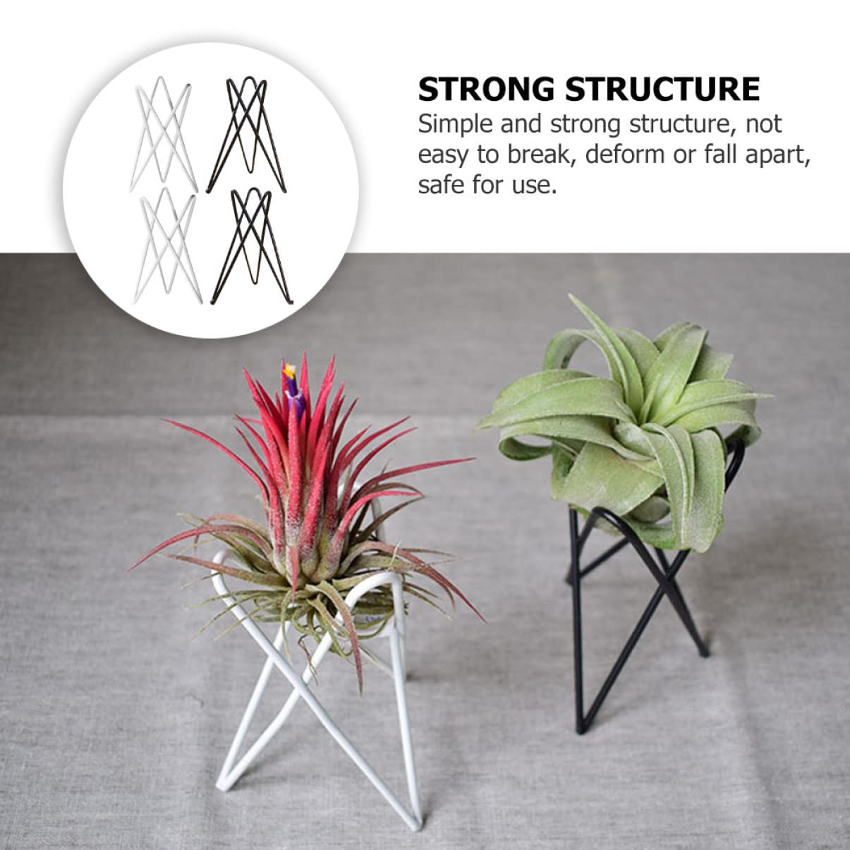 TEHAUX 4pcs Flower Stand Geometric Plant Stand Pots for Outdoor Plants Planters for Indoor Plants Pots for Indoor Plants Modern Plant Stands Tillandsia Stand Wall Mount Air Office Metal