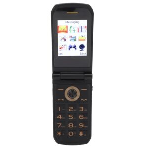 gupe senior cell phone, 3d keys us plug 100 to 240v unlocked flip phone for daily use (tarnish color)
