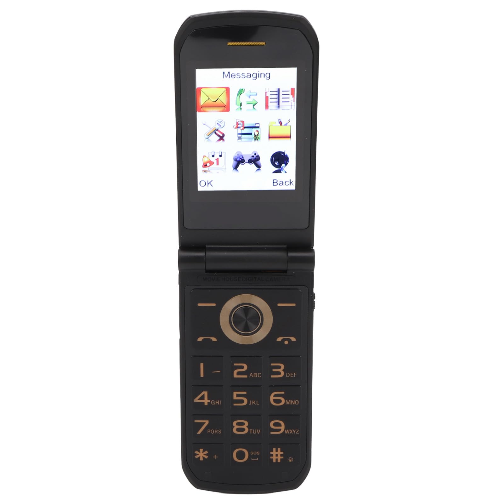 GUPE Senior Cell Phone, 3D Keys US Plug 100 to 240V Unlocked Flip Phone for Daily Use (Tarnish Color)