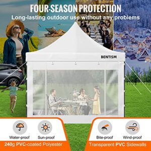 VEVOR 10x10 Pop Up Canopy Tent, Outdoor Canopy with Removable Sidewalls and Wheeled Bag, Instant Portable Shelter, UV-Resistant Waterproof Gazebo Patio Tents for Parties, Camping, Commercial, White