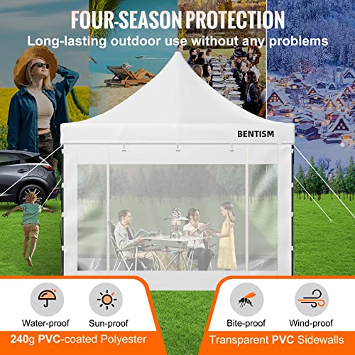 VEVOR 10x10 Pop Up Canopy Tent, Outdoor Canopy with Removable Sidewalls and Wheeled Bag, Instant Portable Shelter, UV-Resistant Waterproof Gazebo Patio Tents for Parties, Camping, Commercial, White